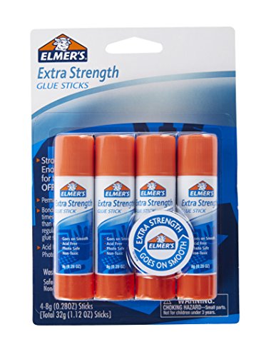 Elmer’s Extra Strength Glue Sticks, Washable, 8 Grams, 4 Count