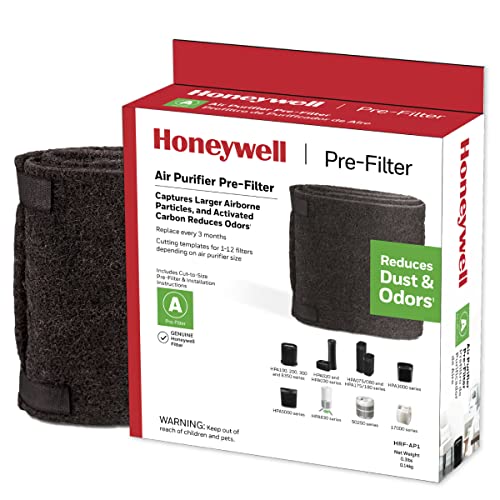 Honeywell HRF-AP1 Universal Carbon Air Purifier Replacement Pre-Filter A, 1-Pack – Allergen Air Filter Targets Dust, VOC, Pet, Kitchen, and Wildfire/Smoke Odors