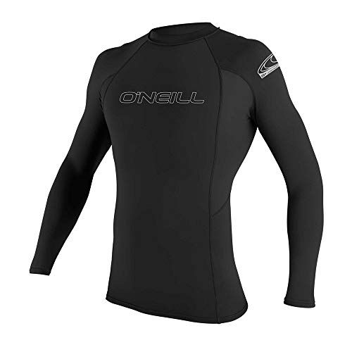 O’Neill Wetsuits Men’s Basic Skins UPF 50+ Long Sleeve Rash Guard, Black, M