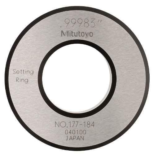 Mitutoyo 177-184 Setting Ring, 1.0″ Size, 0.59″ Width, 2.09″ Outside Diameter, +/-0.00004″ Accuracy