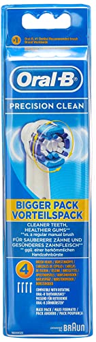 Oral-B Genuine Precision Clean Replacement White Toothbrush Heads, Refills for Electric Toothbrush, Deep and Precise Cleaning, Pack of 4