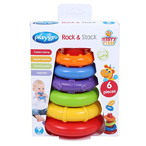 Playgro 4011455 Sort and Stack Tower for Baby Infant Toddler Children, Playgro is Encouraging Imagination with STEM/STEM for a Bright Future – Great Start for a World of Learning