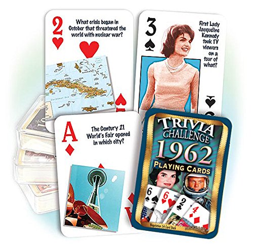 Flickback 1962 Trivia Playing Cards: Great Anniversary or Birthday Gift
