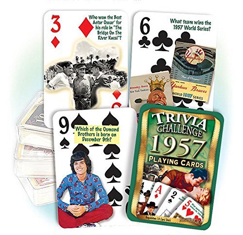 Flickback 1957 Trivia Playing Cards: Perfect Birthday or Wedding