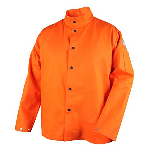 Revco FO9-30C-XL Flame Resistant Cotton Welding Jacket, X-Large, Orange