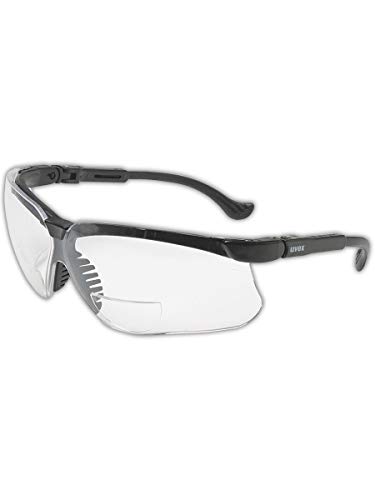 Uvex by Honeywell Genesis 3 Diopter Black Safety Glasses With Clear Anti-ScratchHard Coat Lens, Black/Clear, 3.0 (S3764)