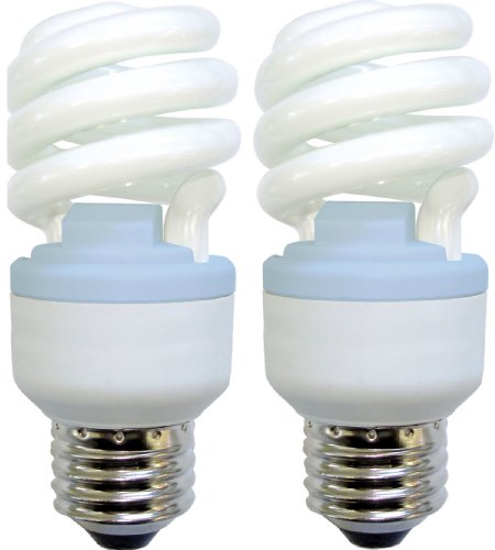 GE 75409 10-Watt CFL Spiral Reveal Light Bulb, 40-Watt Equivalent, 2-Pack