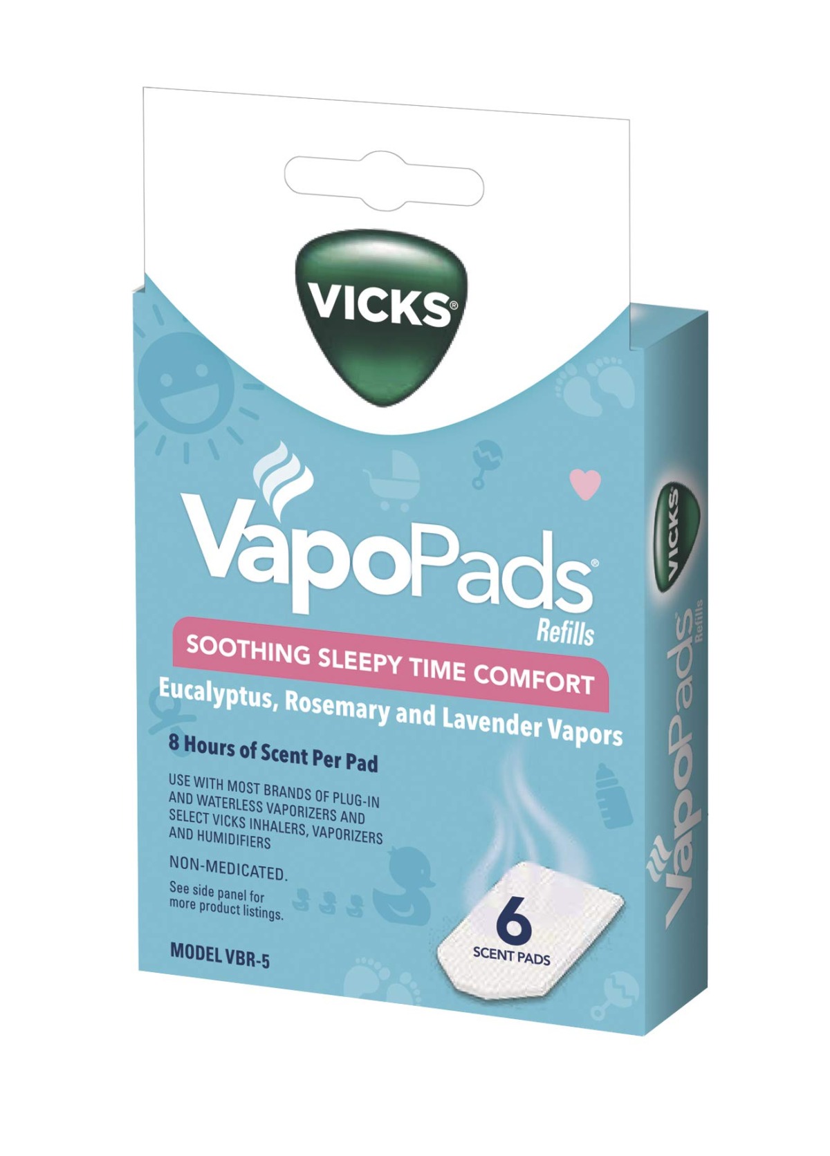 Vicks Sleepytime Waterless Vaporizer Scent Pads Rosemary, Lavender and Eucalyptus Scented Vapor Pad Refills White 6 Count (Pack of 1) | The Storepaperoomates Retail Market - Fast Affordable Shopping