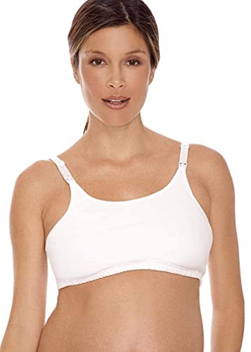 Lamaze Maternity womens Cotton Spandex Comfort nursing bras, White, Small US
