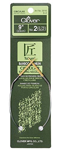 CLOVER Bamboo Circular Knitting Needles Takumi, 9-Inch Size 2 – 407857