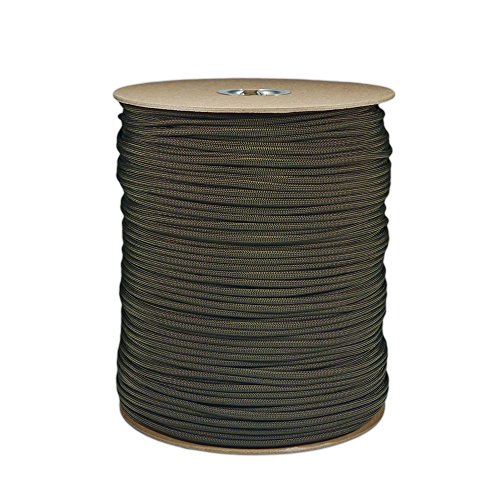 1000′ Foot OD Olive Drab Green Parachute Cord Paracord Type III Military Specification 550