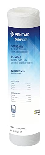 Pentair OMNIFilter RS12 Sediment Water Filter, 10-Inch, Standard Whole House String Wound Sediment Replacement Filter Cartridge, 10″ x 2.5″, 20 Micron, Pack of 1