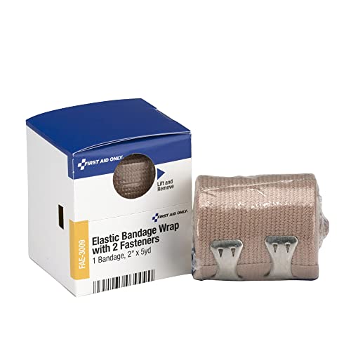 First Aid Only – FAE3009 Elastic Wrap Bandage with Fasteners, 2 x 5 yd Tan