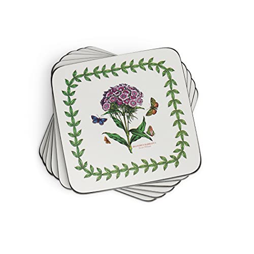 Pimpernel Botanic Garden Collection Coasters | Set of 6 | Cork Backed Board | Heat and Stain Resistant | Drinks Coaster for Tabletop Protection | Measures 4” x 4”