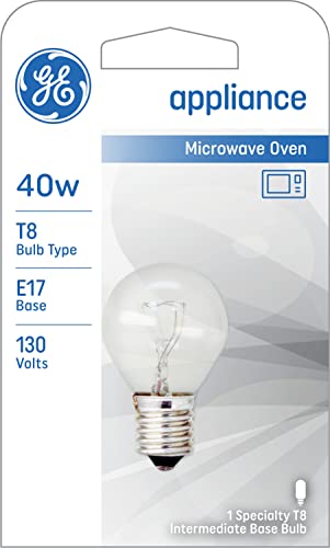 General Electric Appliance Light Bulb for Microwave Oven, 40 Watt, T8 Bulb Type, Medium Base (1 Pack)