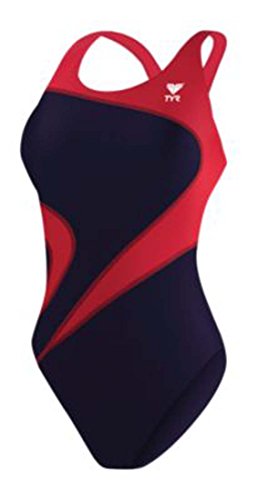 TYR Adult Alliance T-Splice Maxfit Swimsuit, Navy/Red, 40