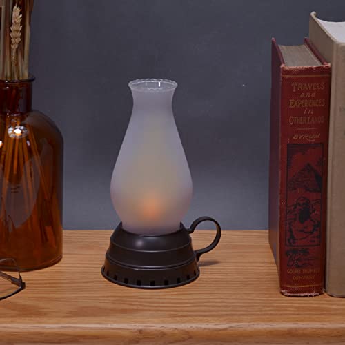 Vintage Bronze LED Frosted Glass Hurricane Flameless Candle Lantern, 8 Inch | The Storepaperoomates Retail Market - Fast Affordable Shopping