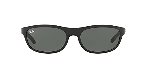 Ray-Ban Men’s RB4114 Rectangular Sunglasses, Matte Black/Green, 62 mm