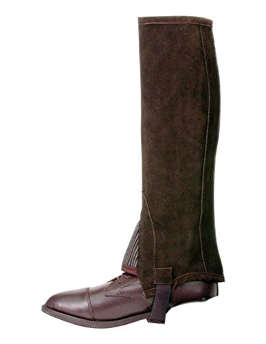 Tough 1 Suede Leather Half Chaps, Brown, Small