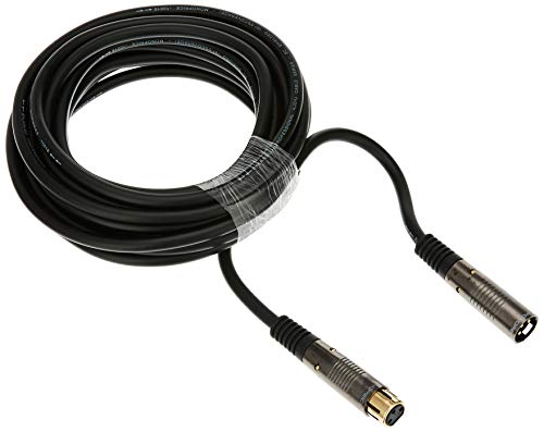Monoprice Premier Series XLR Male to XLR Female – 25ft – Black – Gold Plated | 16AWG Copper Wire Conductors [Microphone & Interconnect]