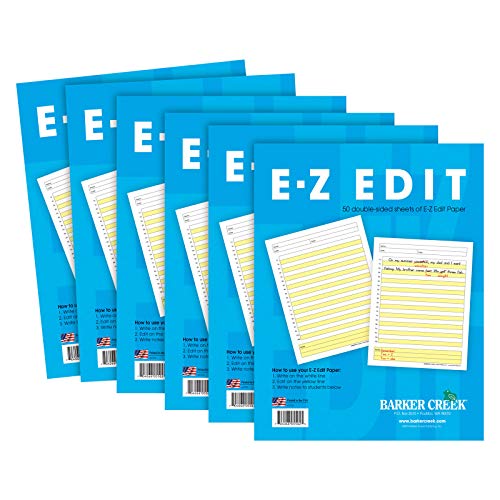 Barker Creek E-Z Edit Paper, Designed by a Professional Journalist to Strengthen Writing Skills, Alternating Lines for Making Comments and Edits, 8.5″ x 11″, 50 Sheets (5502-06)