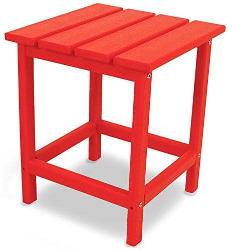 POLYWOOD Long Island 18″ Side Table, Sunset Red
