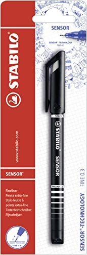 Fineliner with Cushioned F-Tip – STABILO Sensor F – Pack of 1 – Black