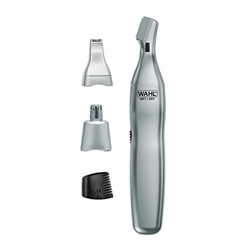 Wahl Men’s Nose Hair Trimmer, for Eyebrows, Neckline, Nose & Ear Hair, Precision Detail Trimming with Interchangeable Heads, Battery Included – Model 5545-400