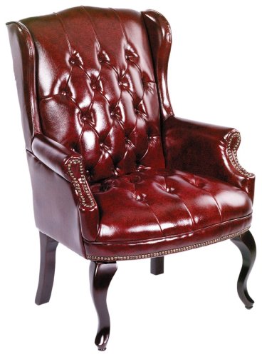 Boss Office Products Wingback Traditional Guest Chair in Burgundy