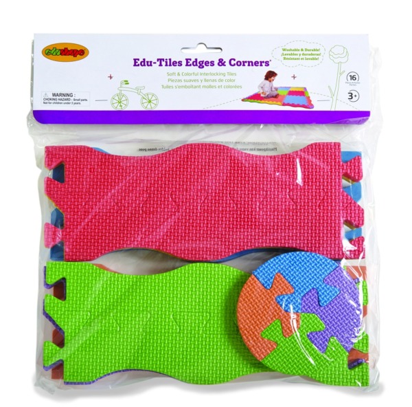 Edu-Tiles Edges And Corners To Add On All Edu-Tile Playmatts – 16 Colorful And Unique Piece To Encourage Children’s Creativity And Increase The Fun!