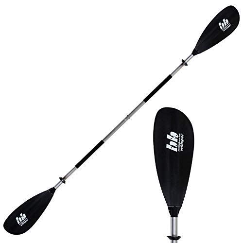 BENDING BRANCHES Whisper 2-Piece Snap-Button Recreational Kayak Paddle; (Aluminium Shaft/Black Blade – 240cm)