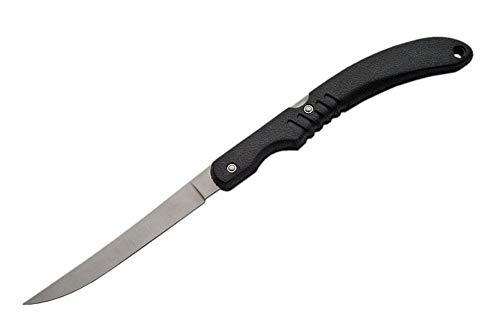 SZCO Supplies 12.5″” Folding Sport Fish Fileting Knife, Black (210815)