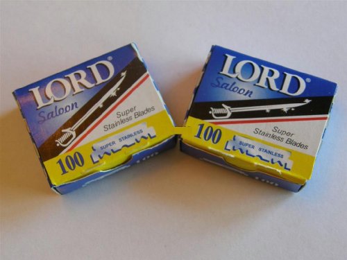 200 Lord Razor Blades Super Stainless Single Edge for Barbers