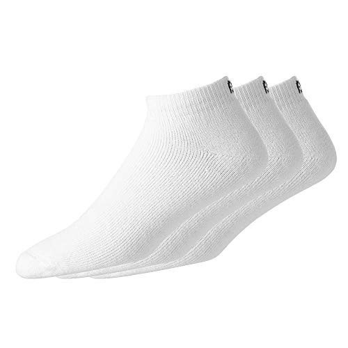 FootJoy Men’s ComfortSof Sport 3-Pack Socks, White, Fits Shoe Size 7-12