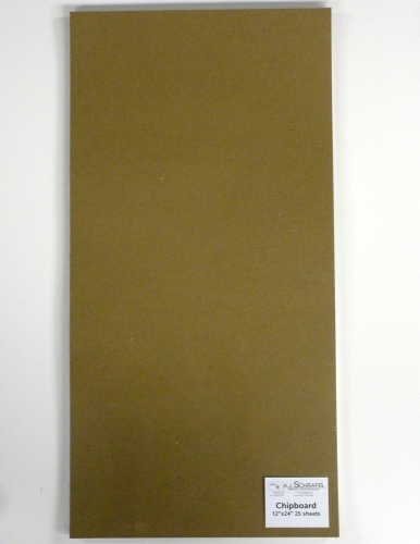SPC Light Chipboard Sheets 12 x 24 Inches, 25 per Package (Tan-Chip-12-24) , Brown
