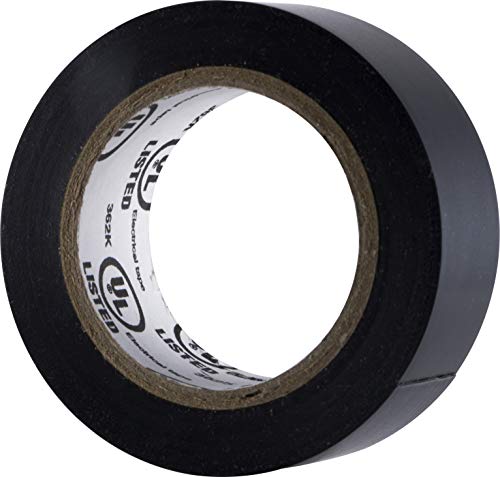 Power Gear, Black, Plastic Electrical Tape, ¾ In Wide, 20 Ft Long, Indoor/Outdoor, Weatherproof, Flame Retardant, Single Roll, UL Listed, 51994