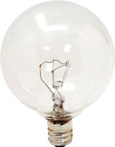 GE Crystal Clear 14958 40-Watt, 320-Lumen G16.5 Light Bulb with Candelabra Base, 1-Pack