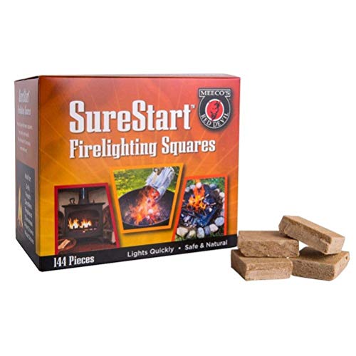 MEECO’S RED DEVIL SureStart Fire Starter Squares, 144 Pack