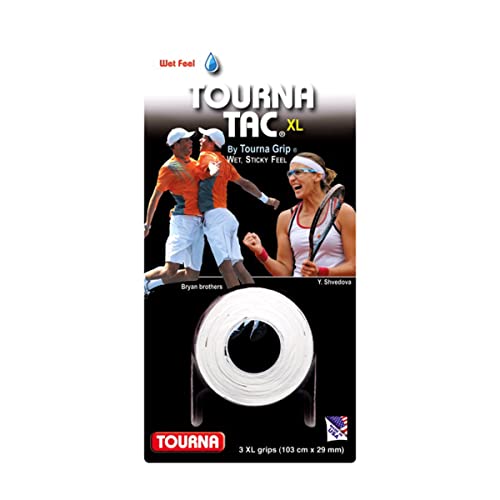 Tourna Tac, Tacky Feel Tennis Grip, White (3/Roll Pack)