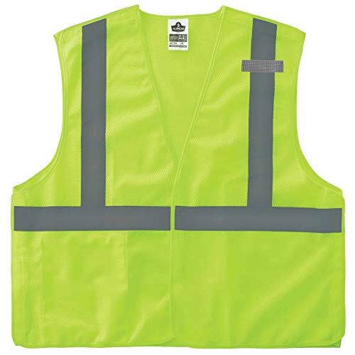 Ergodyne unisex adult Reflective Safety Vest, Shoulders and Sides, High Visibility Mesh, Ansi Compliant Reflecti Class 2 Economy Breakaway Mesh Vest, Lime, 4X-Large-5X-Large US