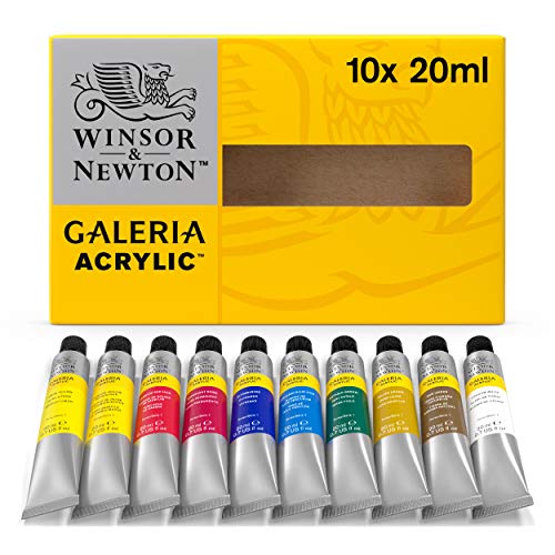 Winsor & Newton Galeria Acrylic Paint, 10 x 20ml (0.7-oz) Tube Paint Set