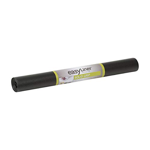 Duck Non-Adhesive Shelf Liner Solid Grip EasyLiner, 20-inch x 4 Feet, Black