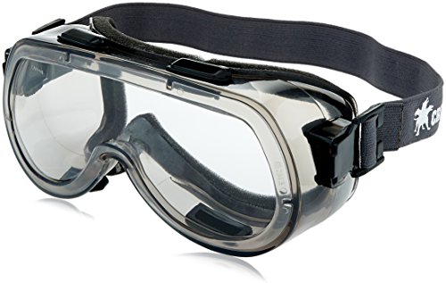 MCR Safety 2410F Verdict Polyvinyl Chloride Strap Foam Lining Safety Goggle with Smoke Frame and Clear Anti-Fog Lens