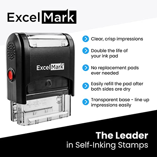 ExcelMark Large Return Address Stamp – Up to 5 Lines – Custom Self Inking Rubber Stamp – Customize Online with Many Font Choices – Large Size | The Storepaperoomates Retail Market - Fast Affordable Shopping