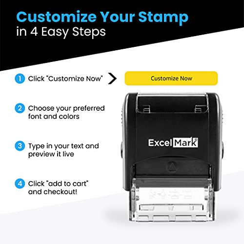ExcelMark Large Return Address Stamp – Up to 5 Lines – Custom Self Inking Rubber Stamp – Customize Online with Many Font Choices – Large Size | The Storepaperoomates Retail Market - Fast Affordable Shopping
