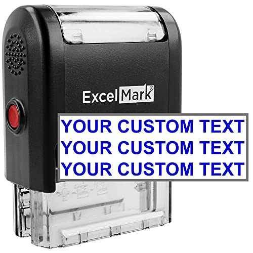 Custom Self-Inking Stamp – Up to 3 Lines – 11 Color Choices and 17 Font Choices