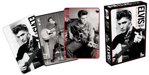 AQUARIUS Elvis Playing Cards – Elvis Presley Themed Deck of Cards for Your Favorite Card Games – Officially Licensed Elvis Merchandise & Collectibles – Poker Size with Linen Finish