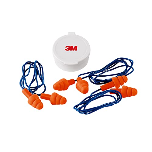 3M Corded Reusable Earplugs, 3-Pair with Case