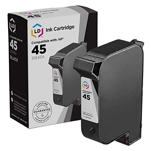 LD Products Remanufactured Replacement for HP 45 51645A Ink Cartridge for PhotoSmart 1000 1100 1100xi 1115 1115cvr 1215 1215vm 1218 1315 1315vm P1000 P1000xi P1100 P1100xi P2100 (Black, Single Pack)