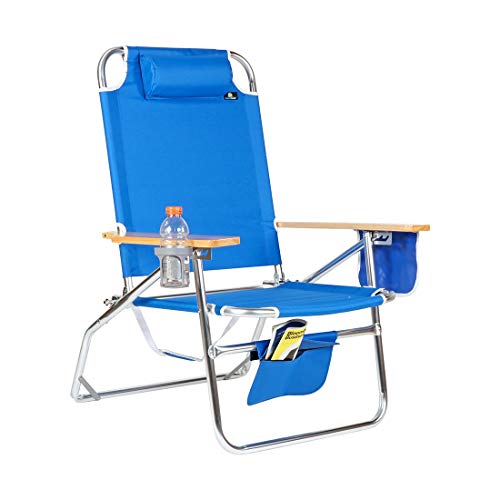 Big Jumbo 500 lbs XL Aluminum Heavy Duty Beach Chair for Big & Tall – 4 Reclining Positions